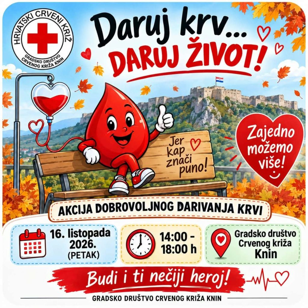 POZIV NA AKCIJU DOBROVOLJNOG DARIVANJA KRVI 16.10.2026.